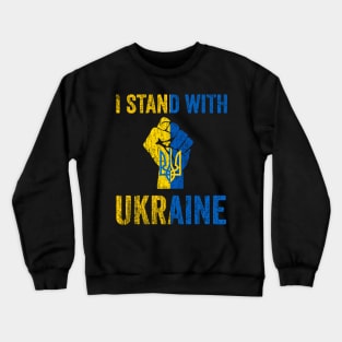 Support Ukraine I Stand With Ukraine Ukrainian Flag Crewneck Sweatshirt